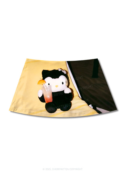 Holiday Kitten Y2K Print Mini Skirt Cherrykitten