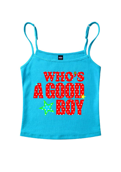 Whos A Good Boy Polka Dots Y2K Spaghetti Strap Cami Cherrykitten