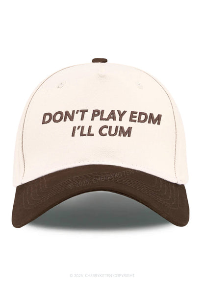 Embroidered Dont Play EDM Y2K Color Block Baseball Cap Cherrykitten