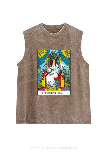 The High Priestess Y2K Washed Tank Cherrykitten