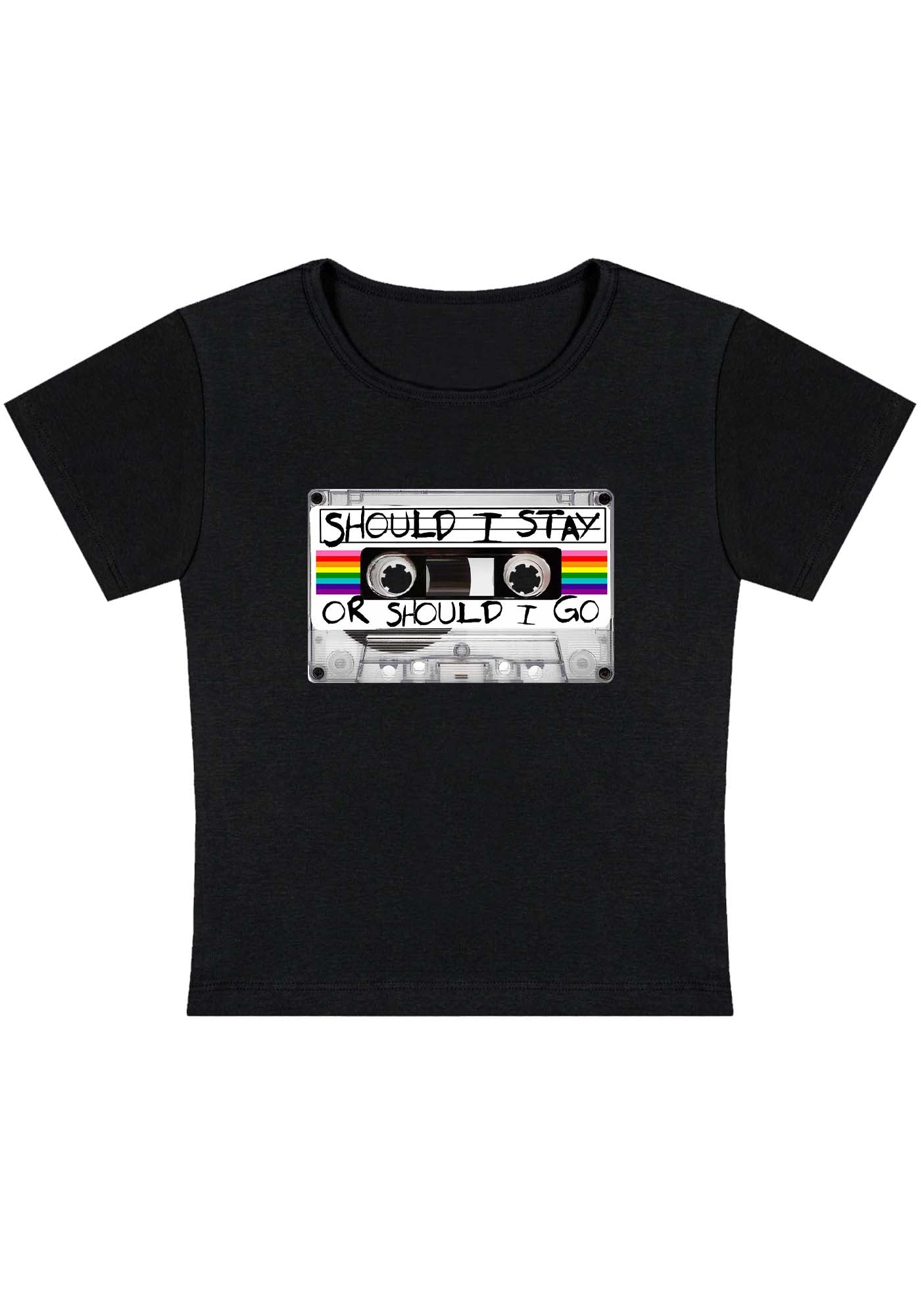 Curvy Should I Stay Or Should I Go Baby Tee