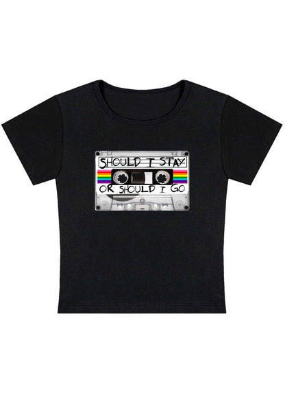 Curvy Should I Stay Or Should I Go Baby Tee