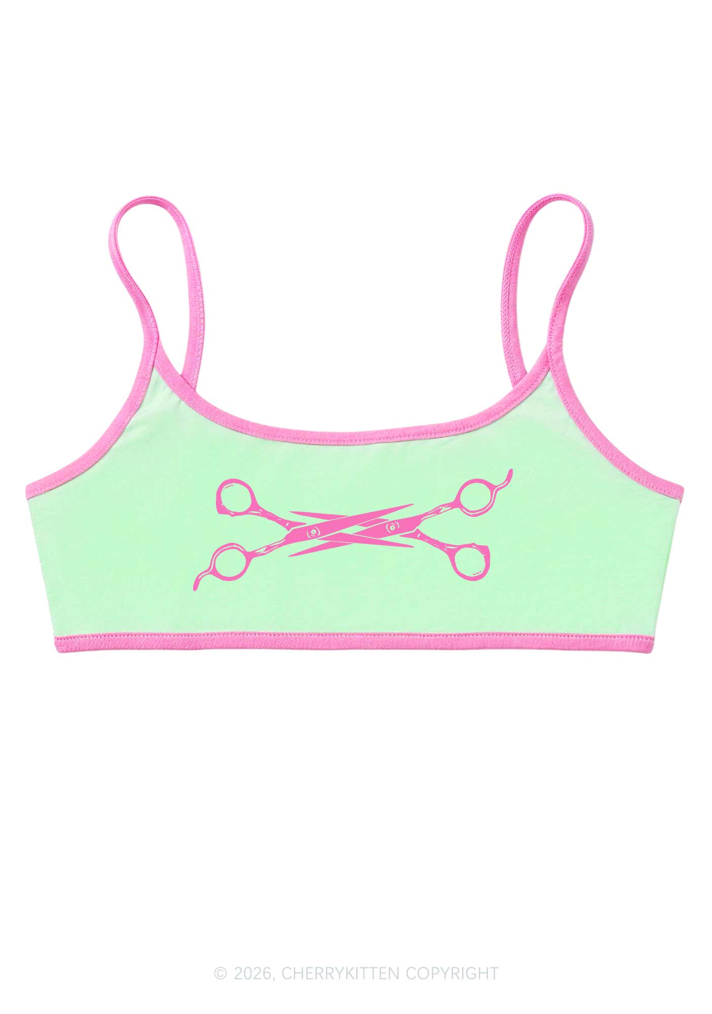 Pink Scissor Pride Y2K Super Crop Cami Cherrykitten