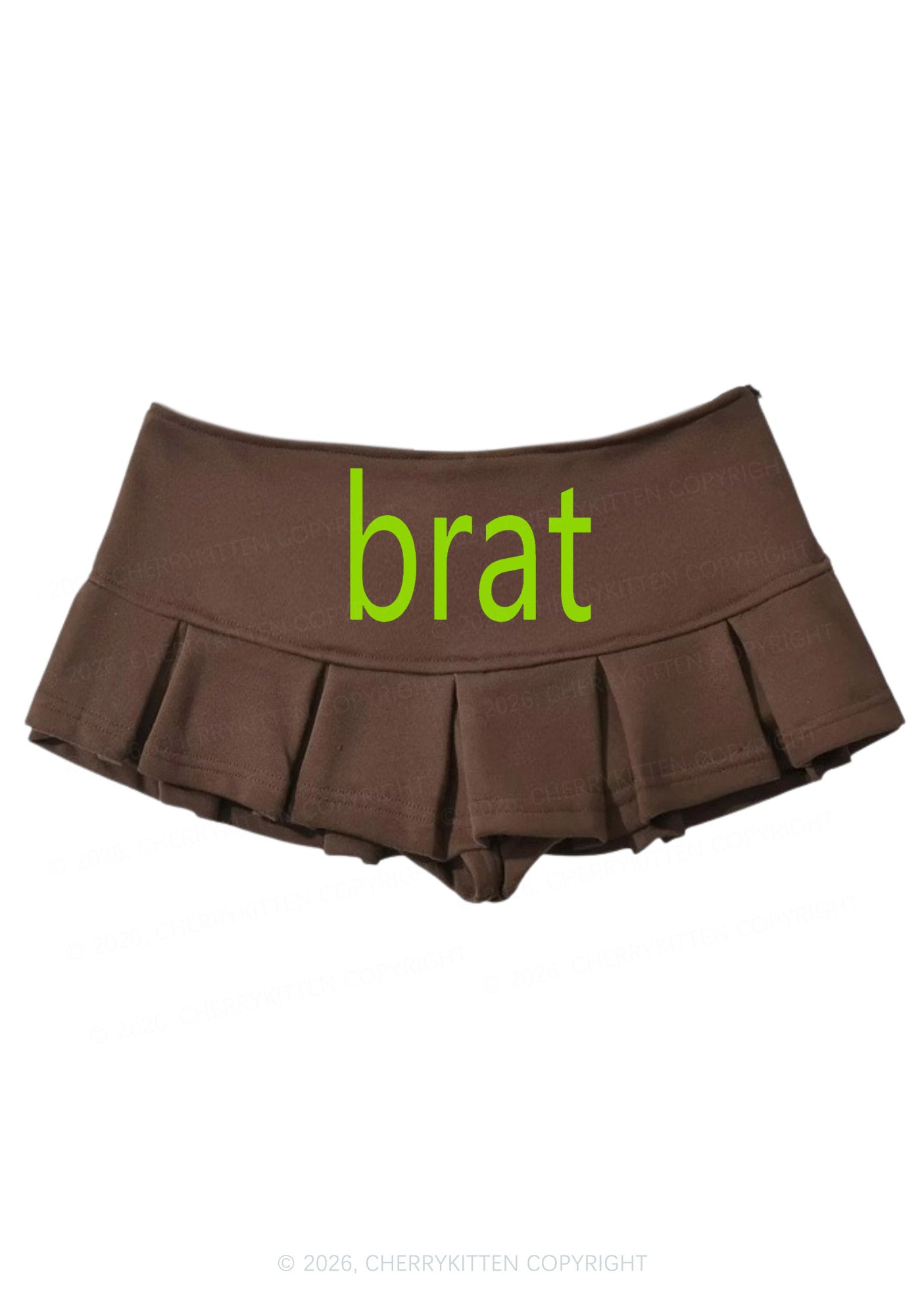 Green Brat Y2K Mini Pleated Skirts Cherrykitten
