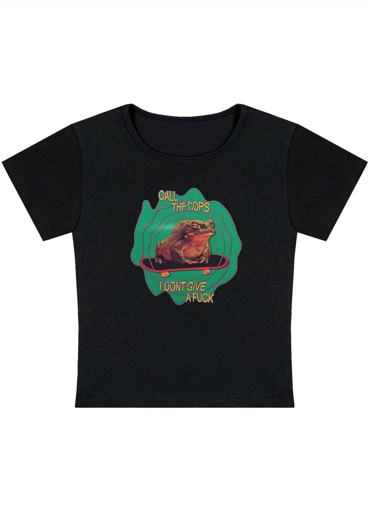 Curvy Call The Cops I Don't Give A Fxxk Baby Tee