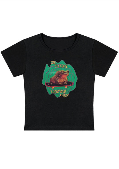 Curvy Call The Cops I Don't Give A Fxxk Baby Tee