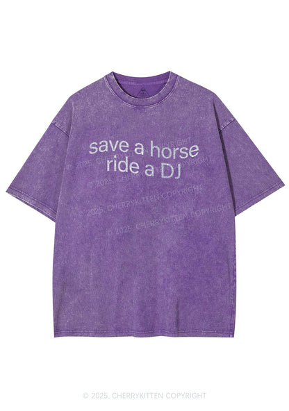 Glitter Ride A DJ Y2K Shirts Washed Tee Cherrykitten
