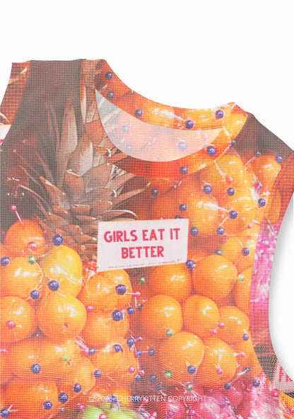 Bisexual Fruit Pride Y2K Mesh Muscle Tank Cherrykitten