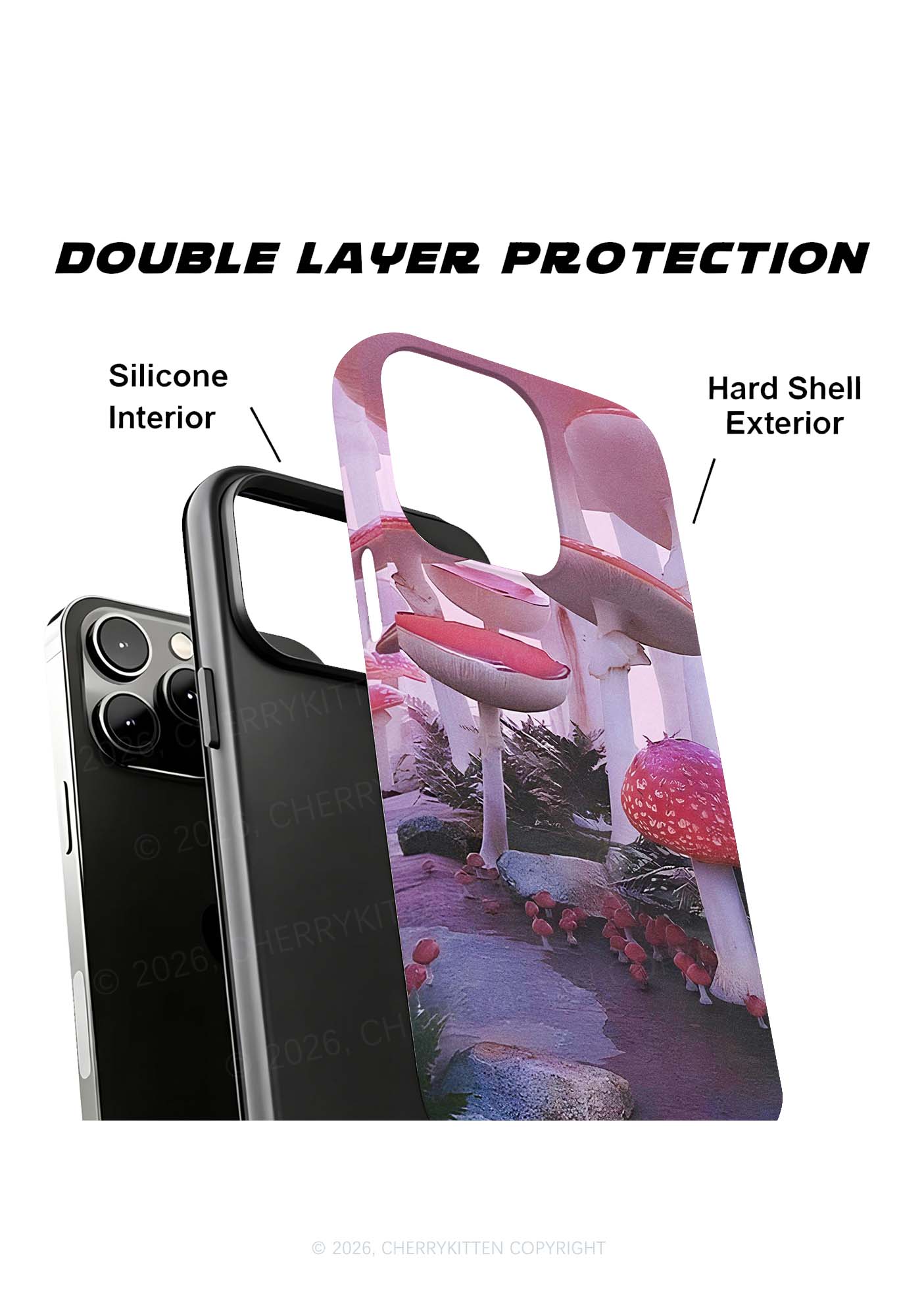 Pink Mushroom Y2K Phone Case Cherrykitten