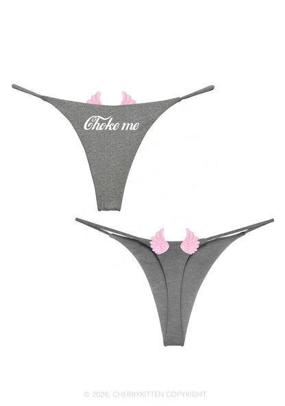 Choke Me Y2K Goth Angel Wings Bikini String Thong Cherrykitten