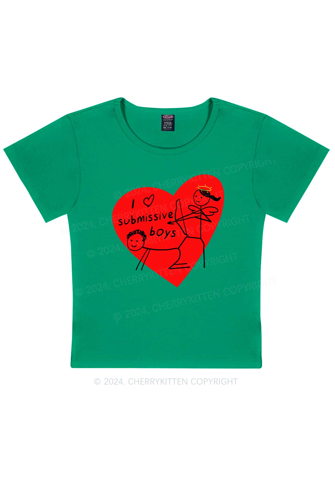Girl Love S Boys Y2K Valentine's Day Baby Tee Cherrykitten