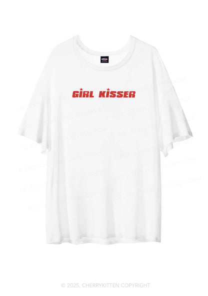 Girl Kisser Star Pride Y2K Sheer Boyfriend Tee Cherrykitten