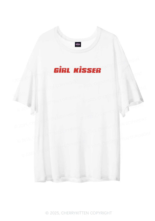 Girl Kisser Star Pride Y2K Sheer Boyfriend Tee Cherrykitten