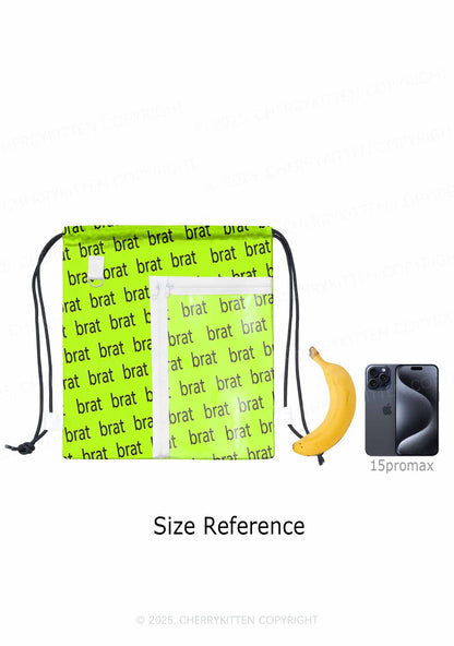 Brat Summer Y2K Drawstring Itabag Backpack Cherrykitten