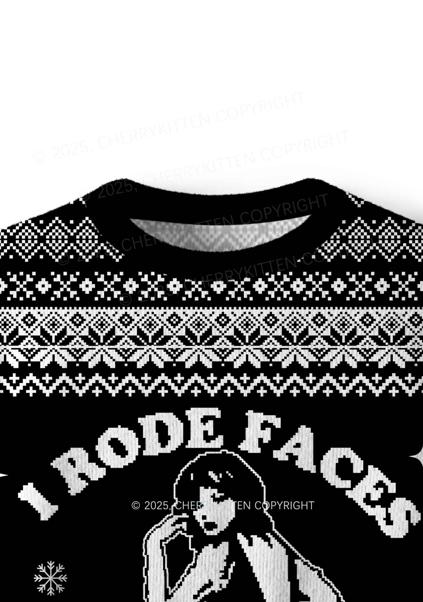 I Rode Faces Y2K Christmas Knit Sweatshirt Cherrykitten
