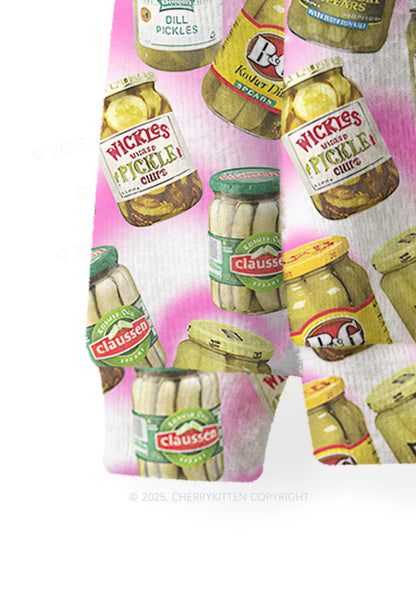 Yellow Canned Pickles Y2K Christmas Knit Sweatshirt Cherrykitten