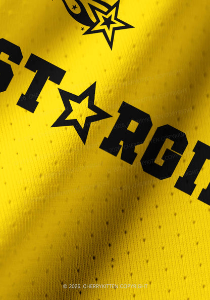 Yellow Stargirl Y2K Crop Football Jersey Shirts Cherrykitten