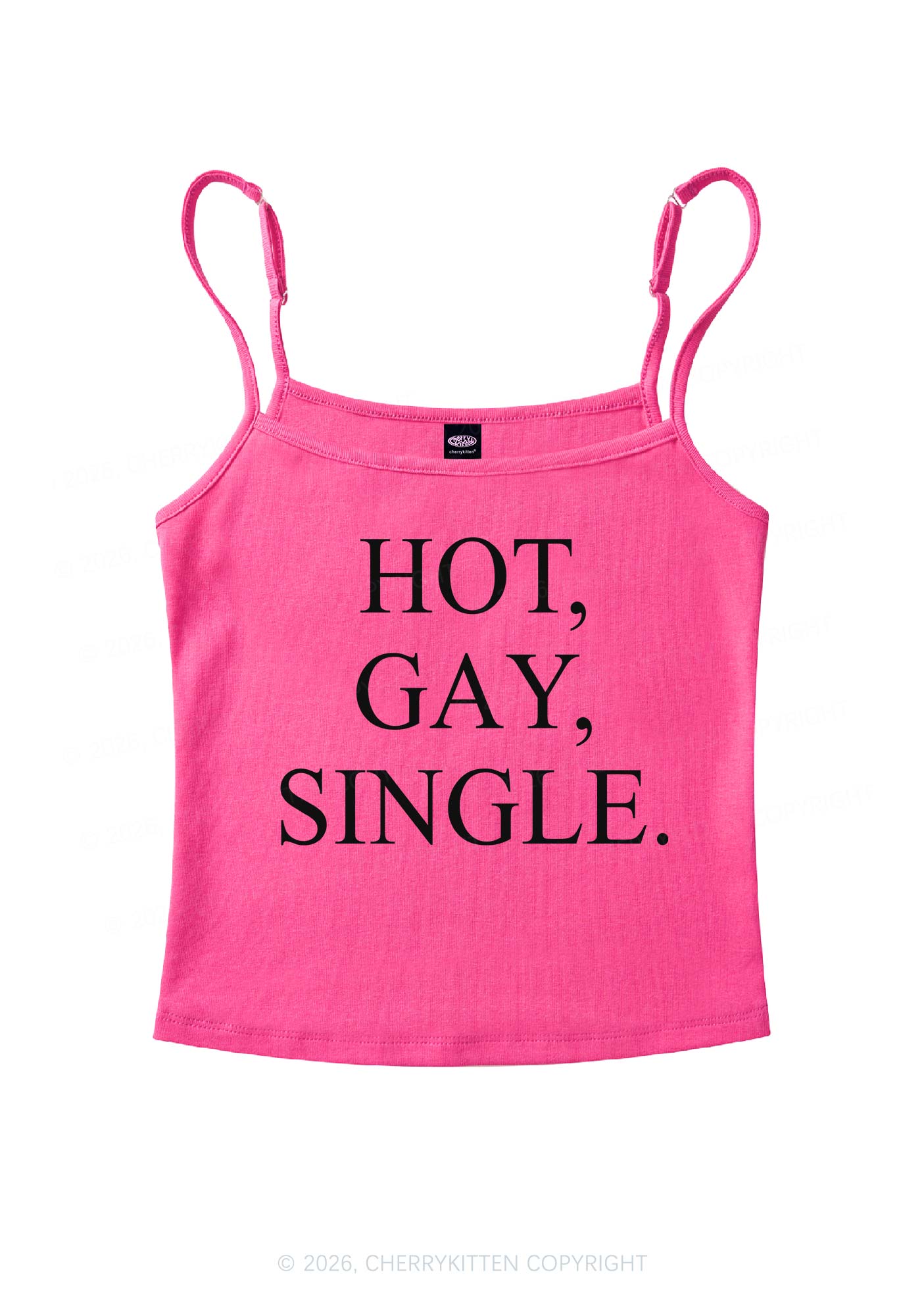 Hot Gay Single Pride Y2K Spaghetti Strap Cami Cherrykitten