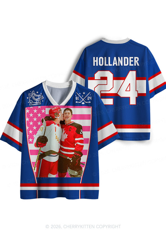 Retro Blue Kissing HR Y2K Sport Jersey Shirts Cherrykitten