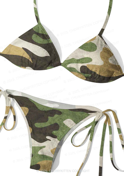 Camouflage Pattern Y2K Print Bikini Set Cherrykitten