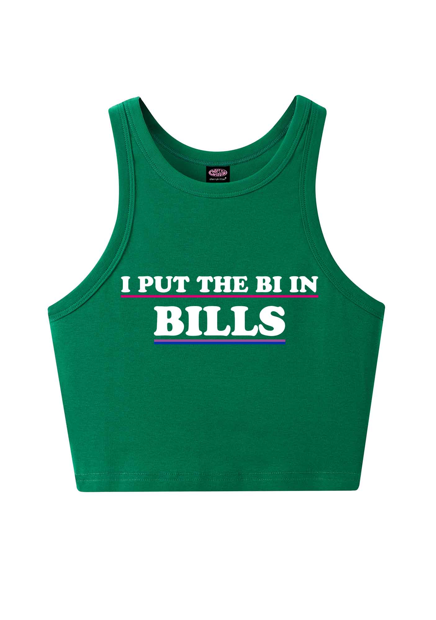 I Put The Bi In Bills Pride Y2K Crop Tank Top Cherrykitten