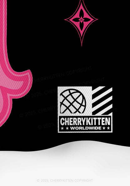 Custom Pink Cross Y2K Crop Sport Jersey Shirts Cherrykitten