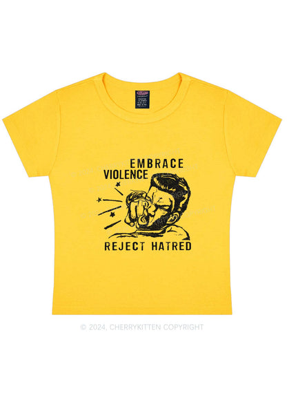 Embrace Violence Y2K Baby Tee Cherrykitten