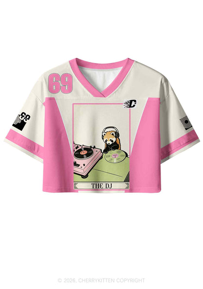 Red Panda The DJ Y2K Crop Sport Jersey Shirts Cherrykitten