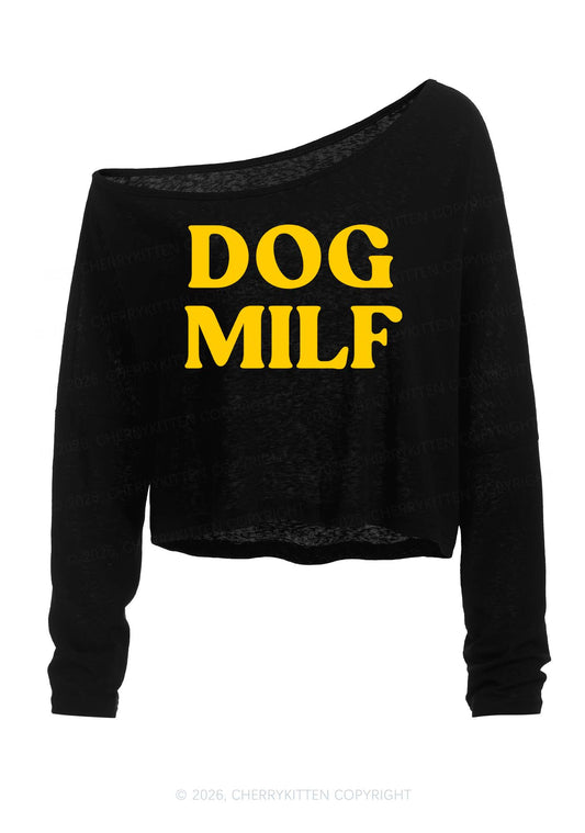 Dog Mxxf Y2K Off Shoulder Long Sleeve Crop Top Cherrykitten