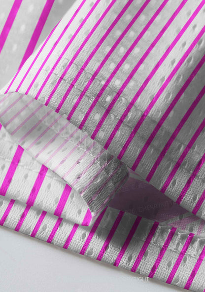 Kiss More Girls Pink Stripes Pride Y2K Sport Jersey Shirts Cherrykitten