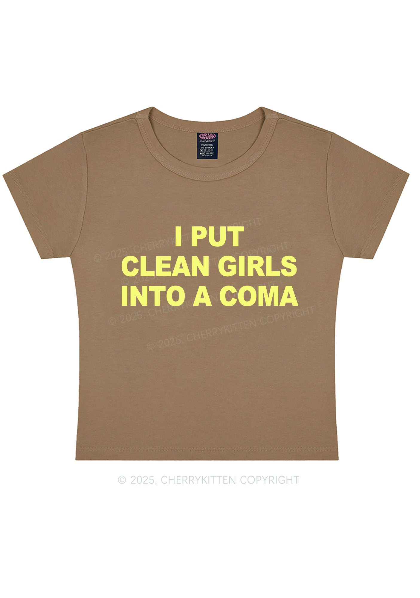 Put Clean Girls Into Coma Y2K Baby Tee Cherrykitten