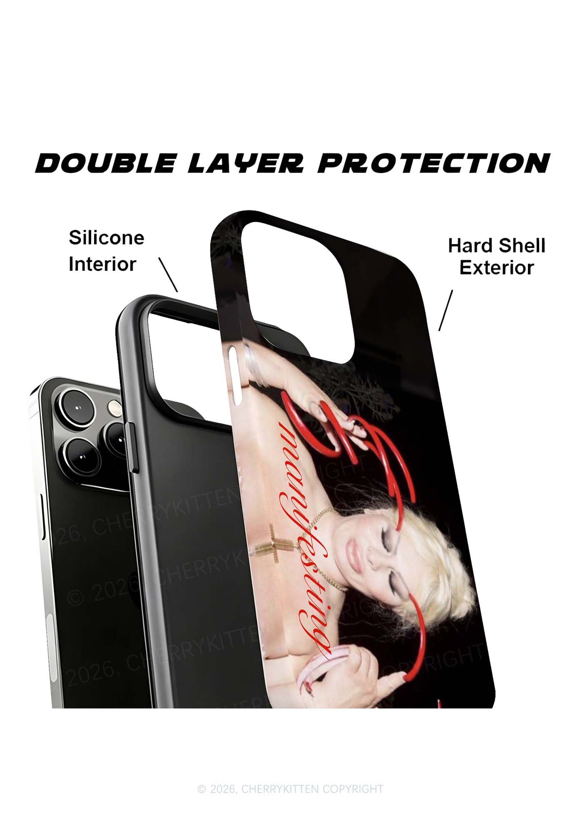 Manifesting Long Red Nails Y2K Phone Case Cherrykitten