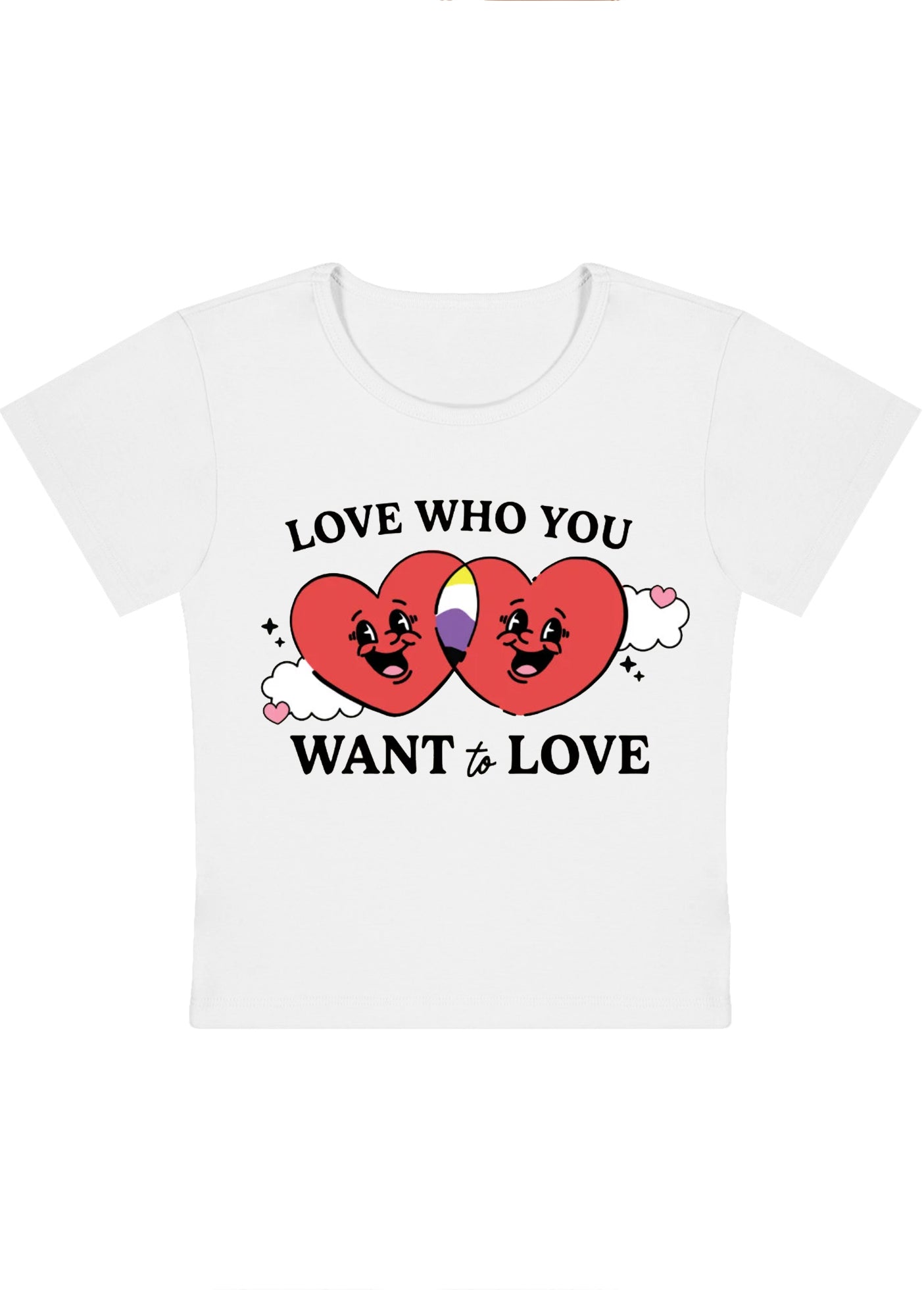 Love Who You Want To Love Six Flags Y2K Baby Tee