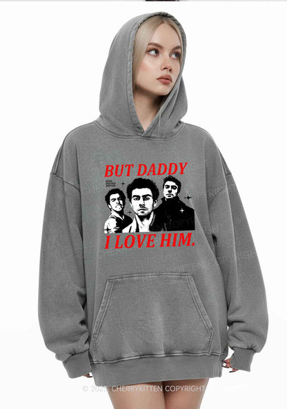 Daddy I Love Luigi Y2K Washed Hoodie Cherrykitten