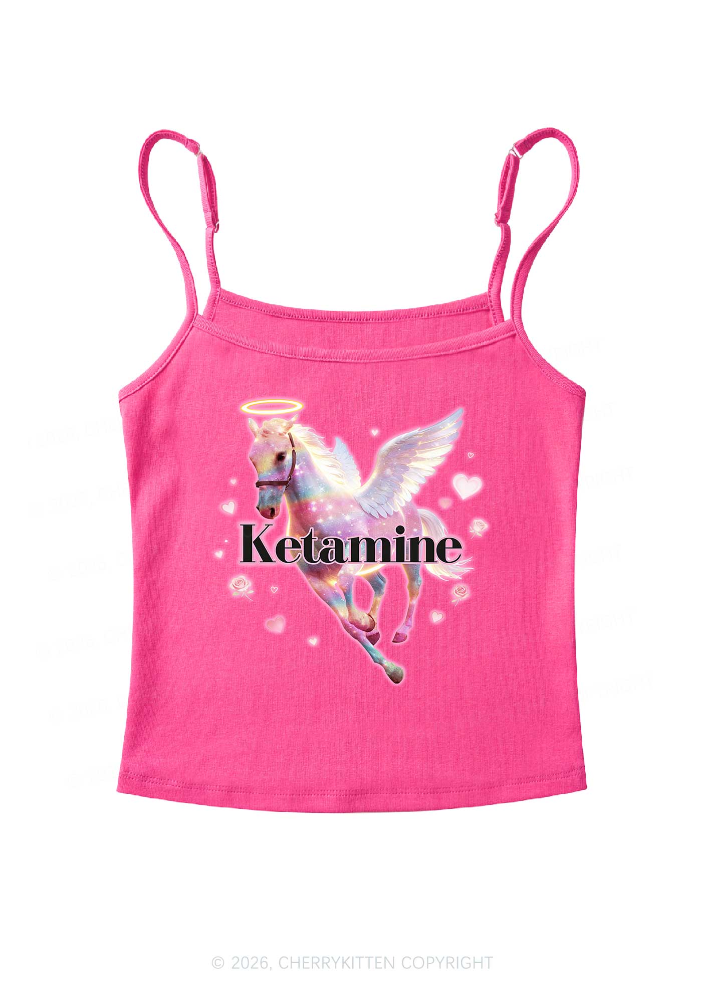 Angel K Horse Valentine's Day Y2K Spaghetti Strap Cami Cherrykitten