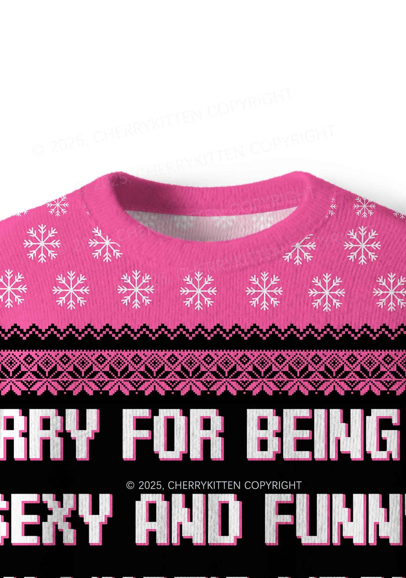 Sorry For Being So Funny Y2K Christmas Knit Sweatshirt Cherrykitten