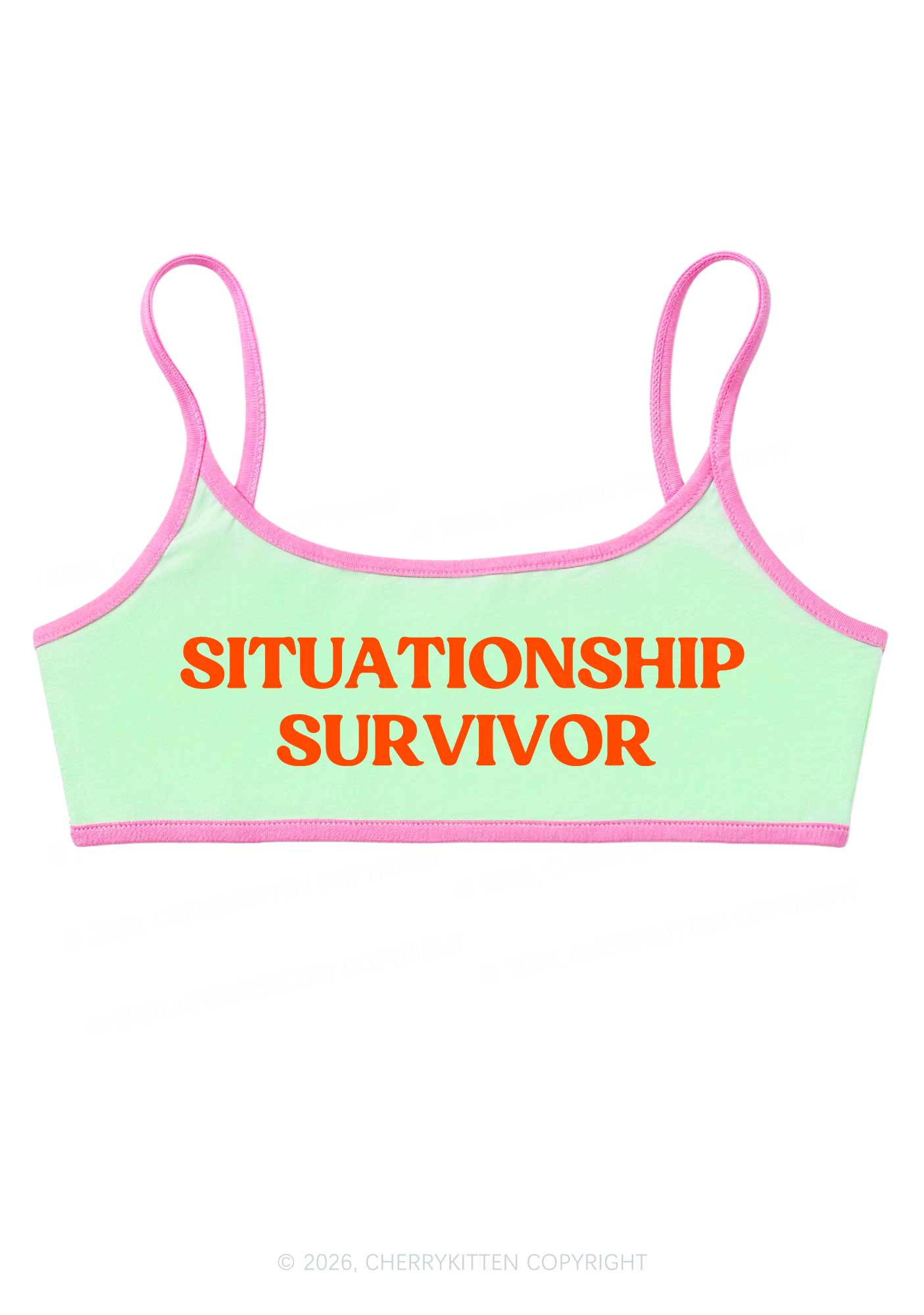 Situationship Survivor Y2K Super Crop Cami Cherrykitten