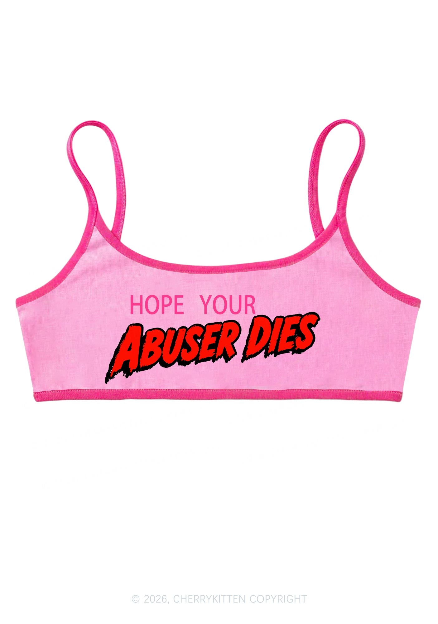 Hope Your Abuser Dies Y2K Super Crop Cami Cherrykitten