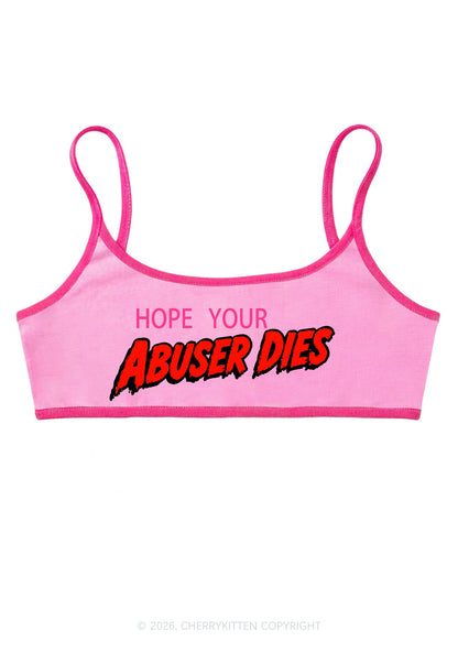 Hope Your Abuser Dies Y2K Super Crop Cami Cherrykitten