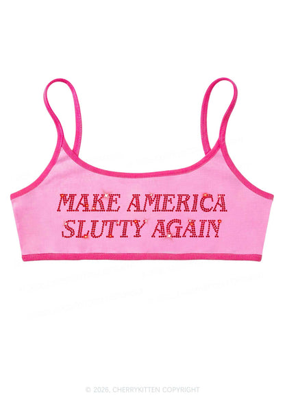 Rhinestone Make America Slxtty Y2K Super Crop Cami Cherrykitten