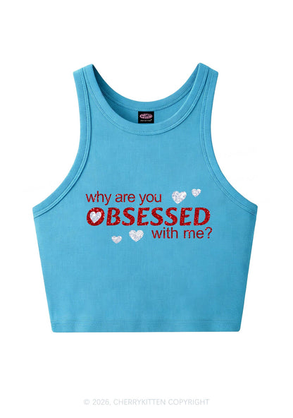 Glitter Obsessed With Me Y2K Crop Tank Top Cherrykitten