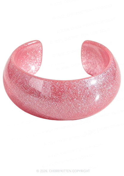 Glitter Candy Color Y2K Open Bangle Cherrykitten