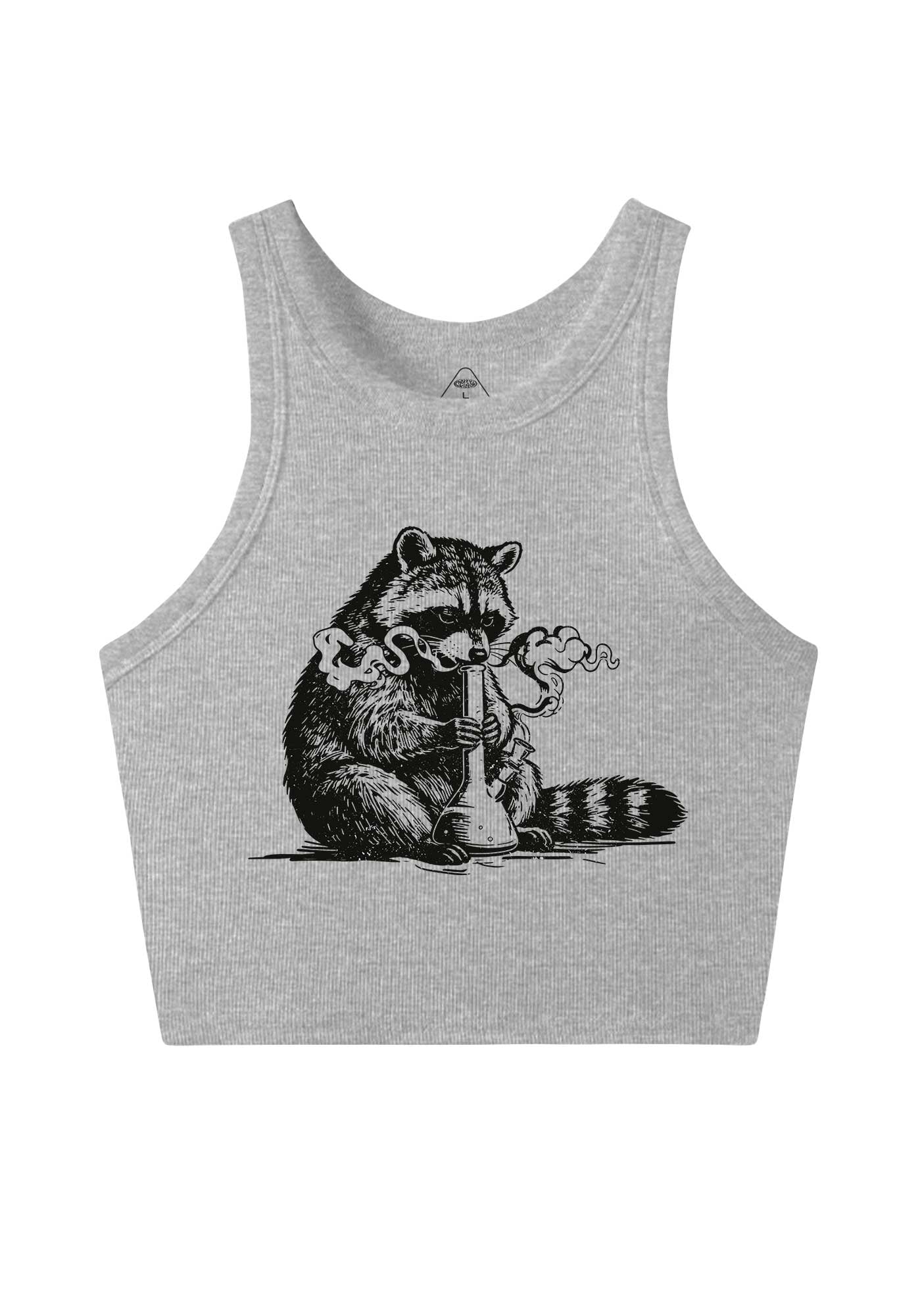 Stoned Raccoon Y2K Crop Tank Top Cherrykitten