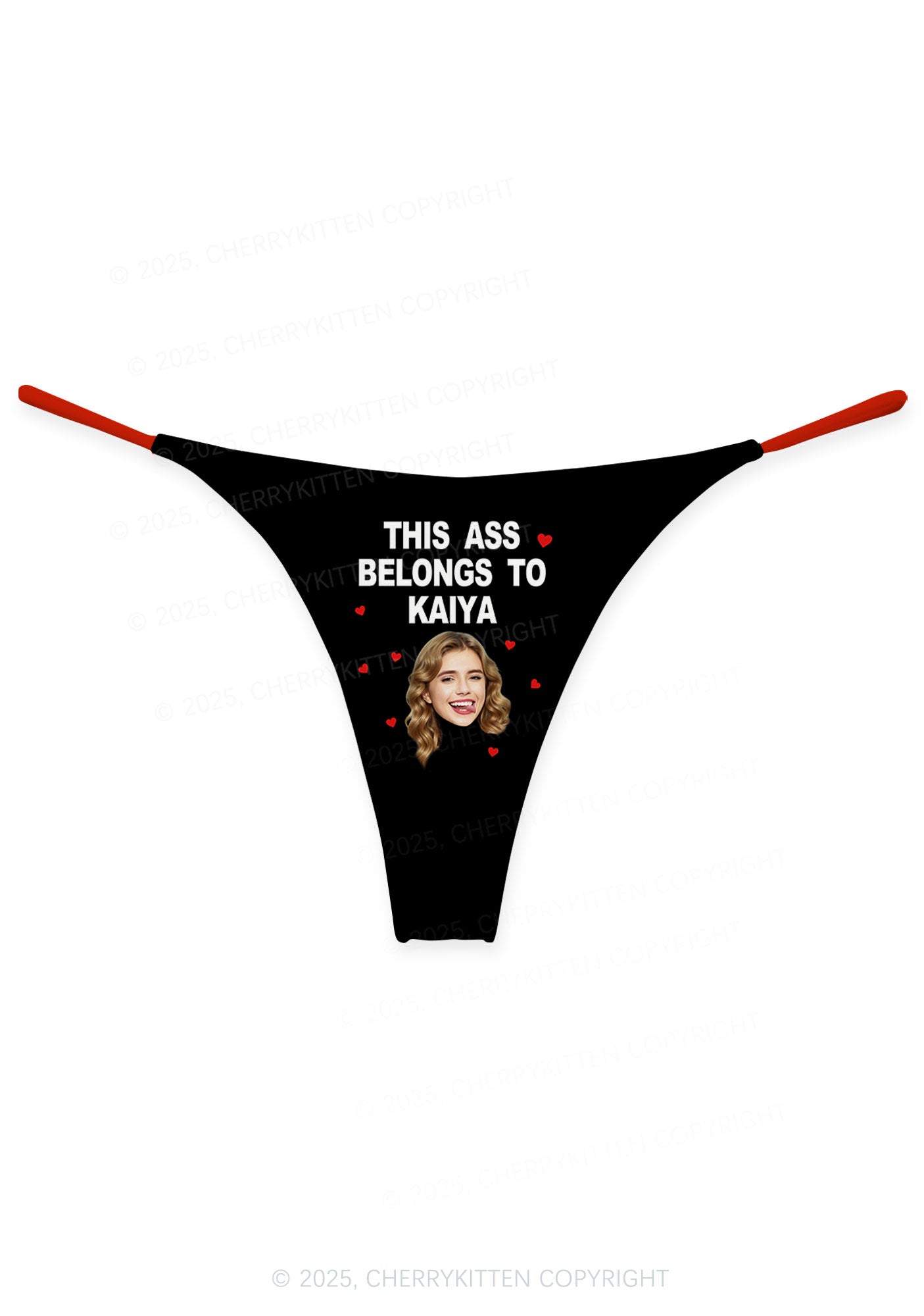 Custom This Axx Belongs Valentine's Day Y2K Print Couples Thong Set Cherrykitten