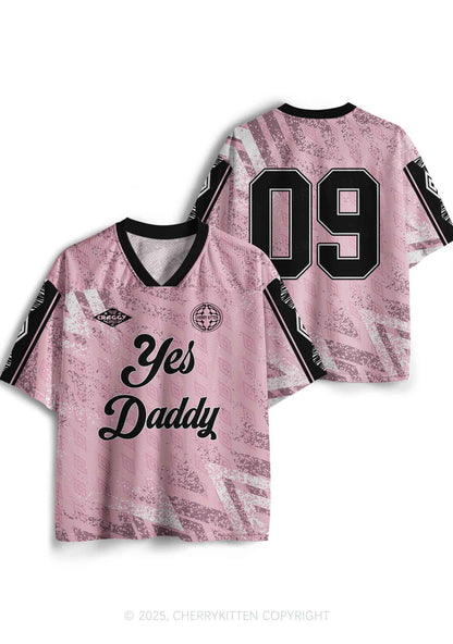 Custom Pink Yes Daddy Y2K Sport Jersey Shirts Cherrykitten