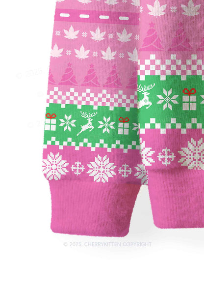 Pink Special Cola Y2K Christmas Knit Sweatshirt Cherrykitten