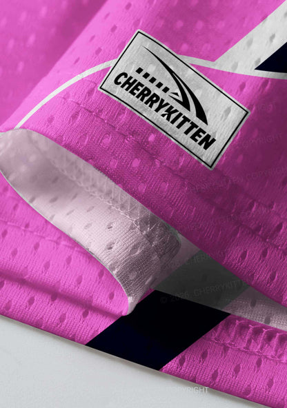 Hot Pink Korean Boys Y2K Sport Jersey Shirts Cherrykitten