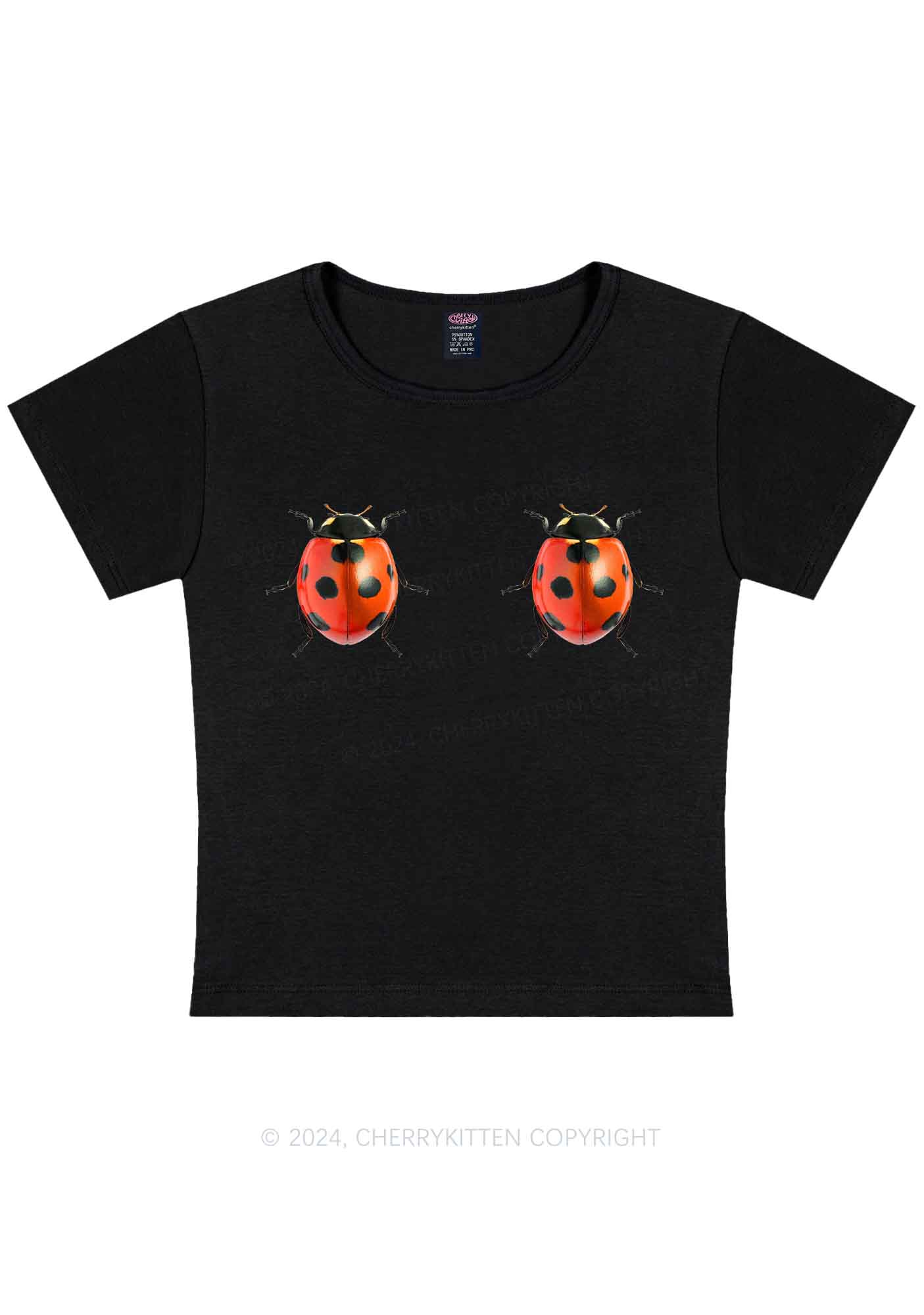 Curvy Ladybugs Y2K Baby Tee Cherrykitten