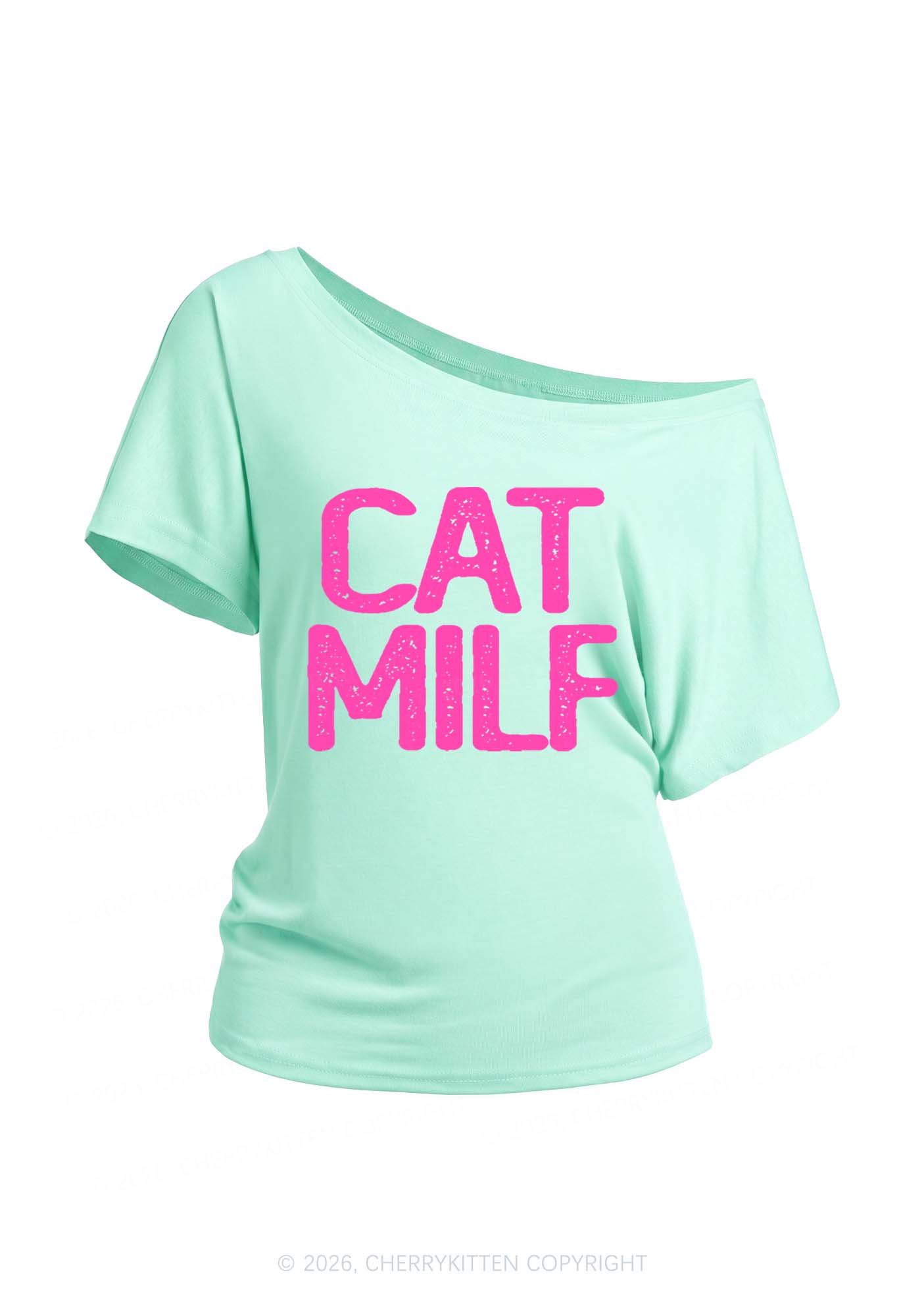 Cat Mxxf Y2K Off Shoulder Tee Cherrykitten