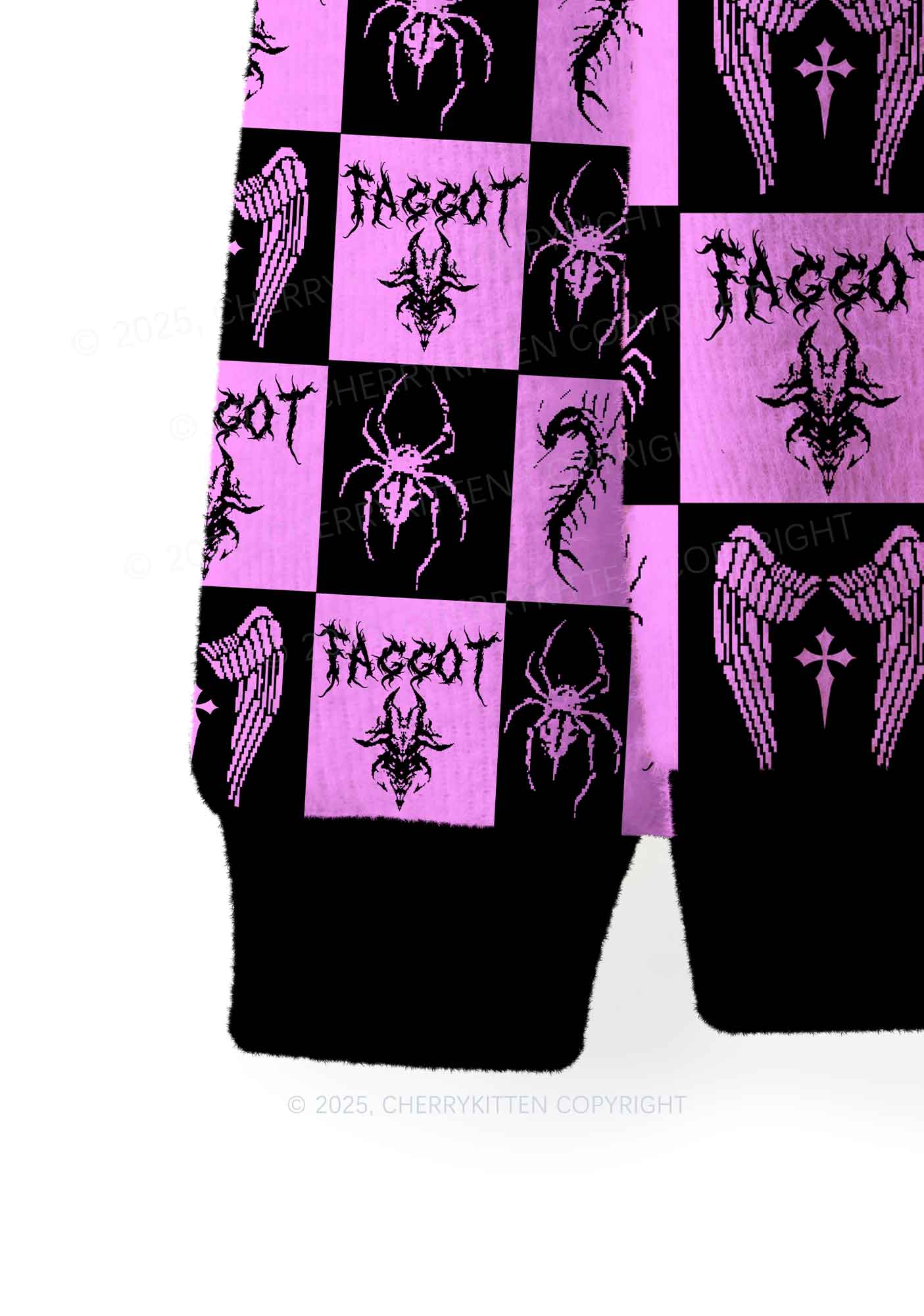 Purple Punk Faggot Pride Y2K Christmas Knit Sweatshirt Cherrykitten